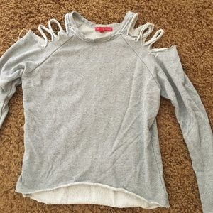 Distressed grey sweater